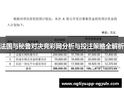 法国与秘鲁对决竞彩网分析与投注策略全解析